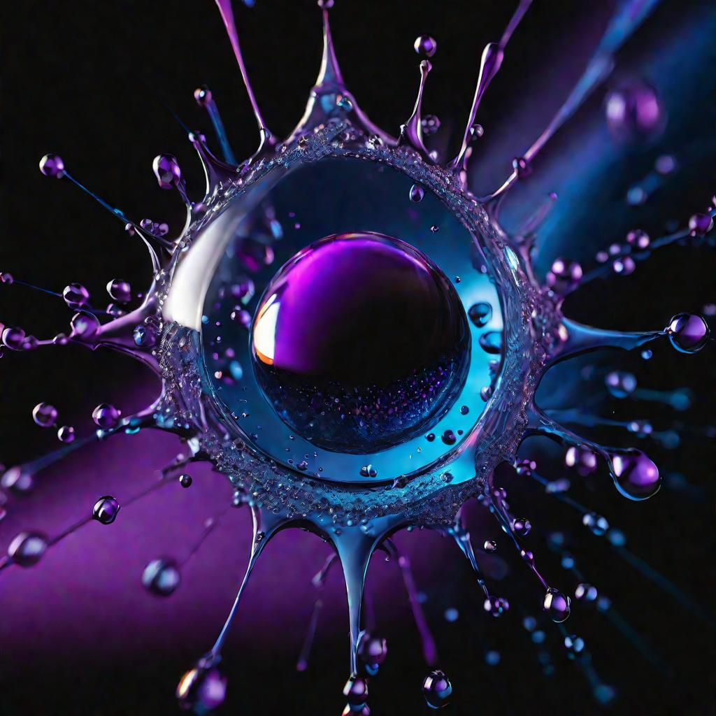 Макросъемка капли воды показывает движение молекул