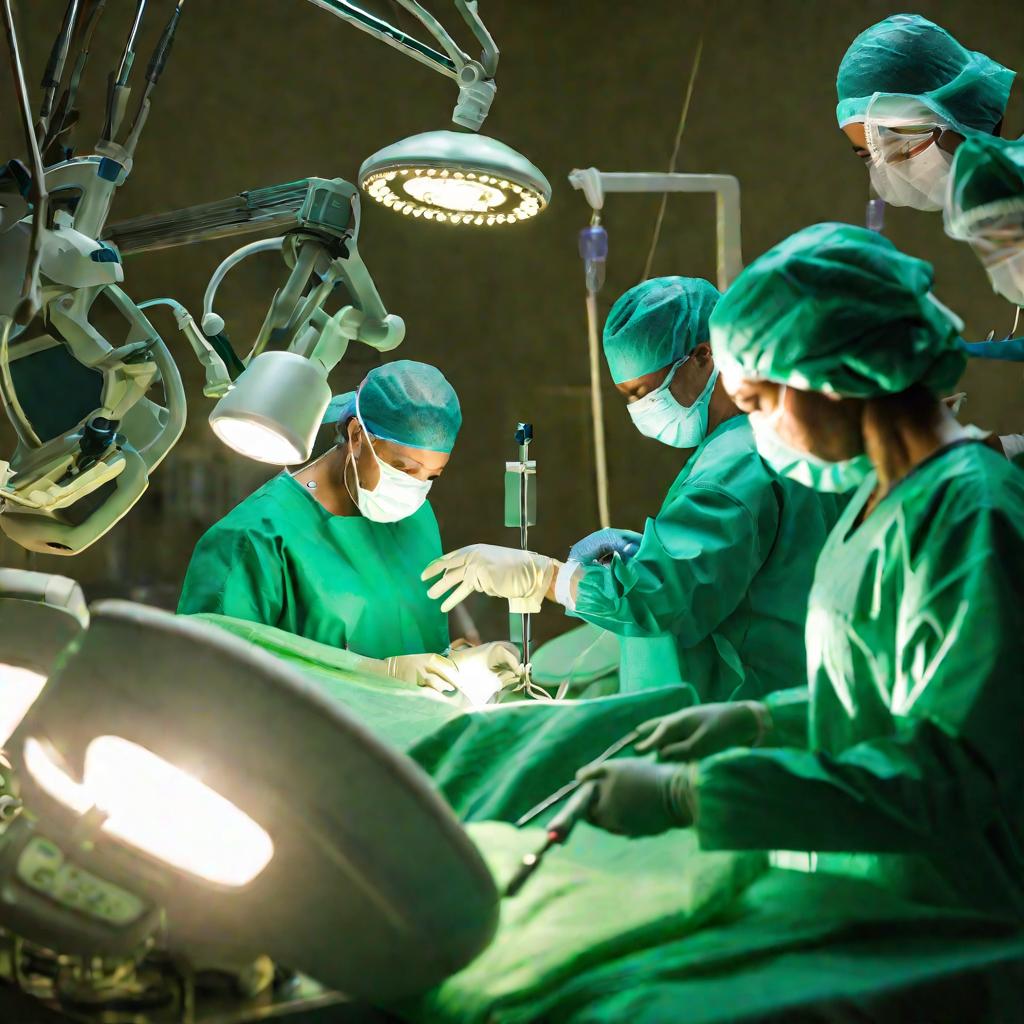 Операционная во время операции на сердце
