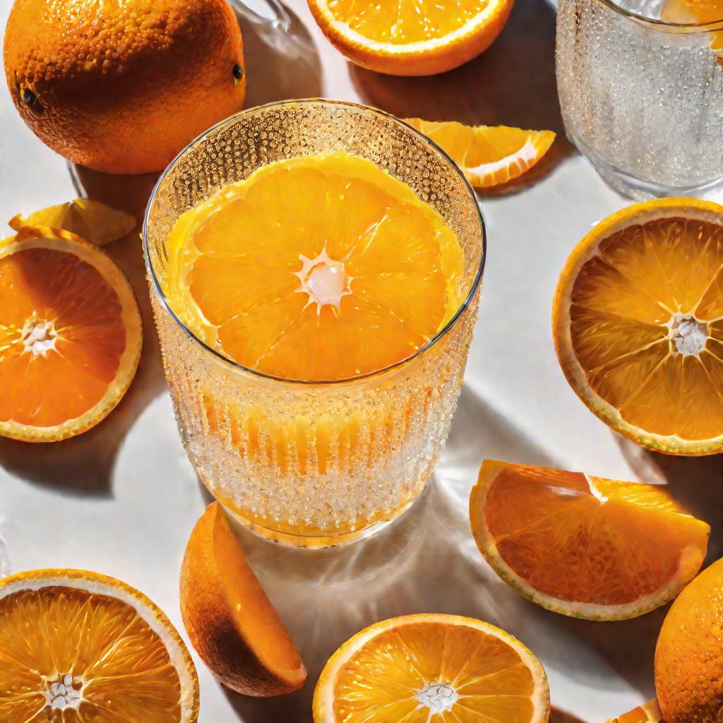 Близкий план стакана с апельсиновым соком