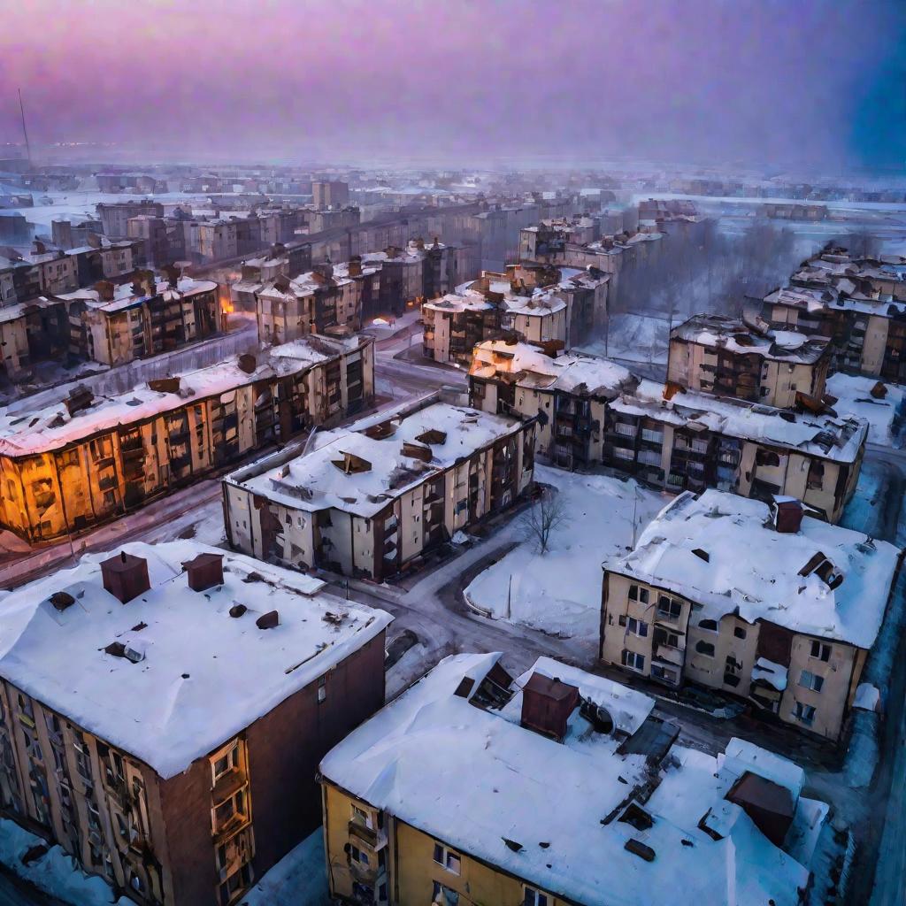 Вид Воркуты сверху