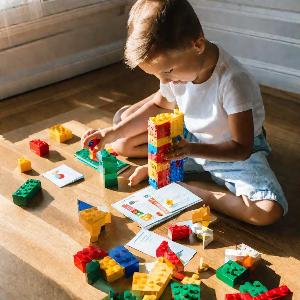 Ребенок играет с кубиками