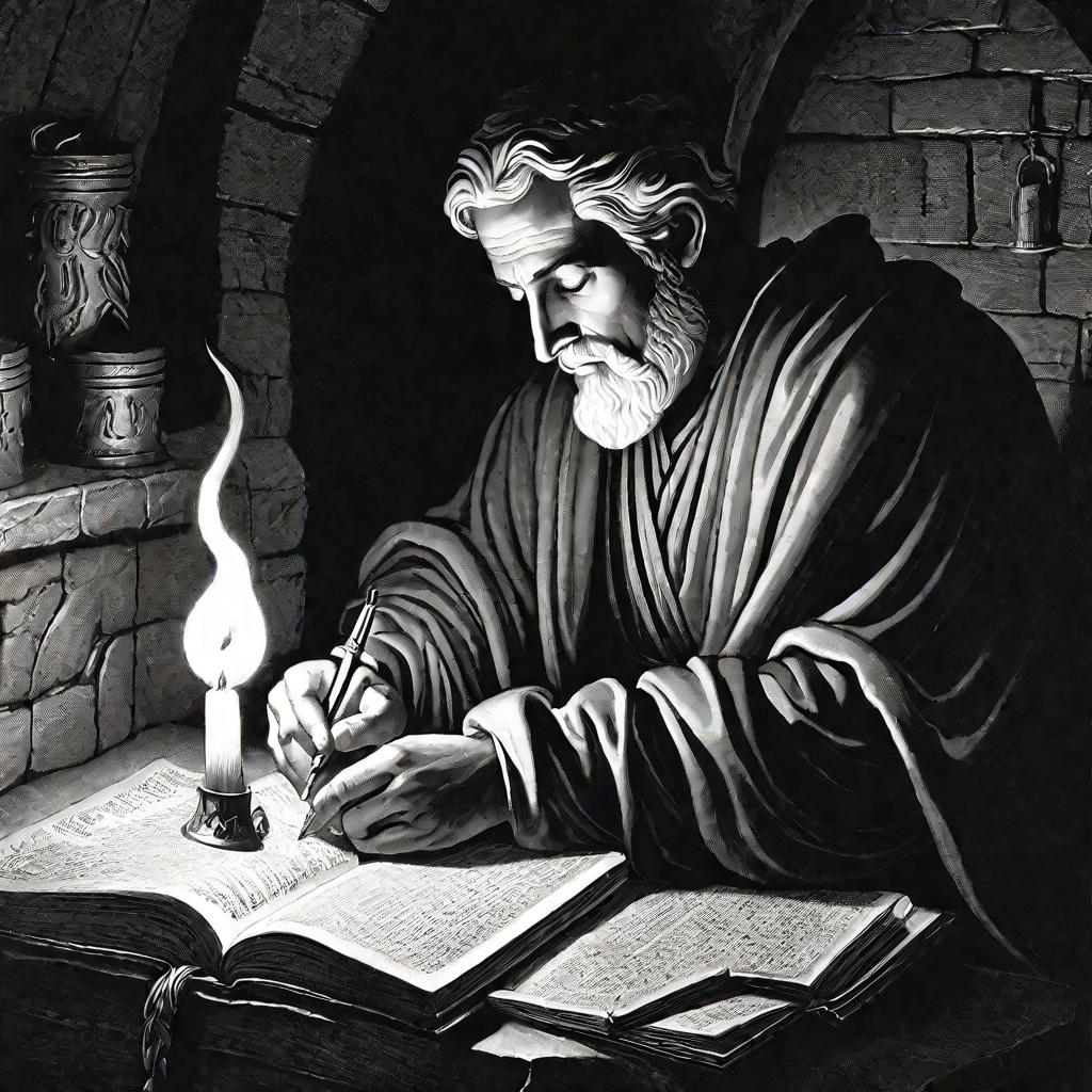 Иеремия пишет Плач в темнице при свече