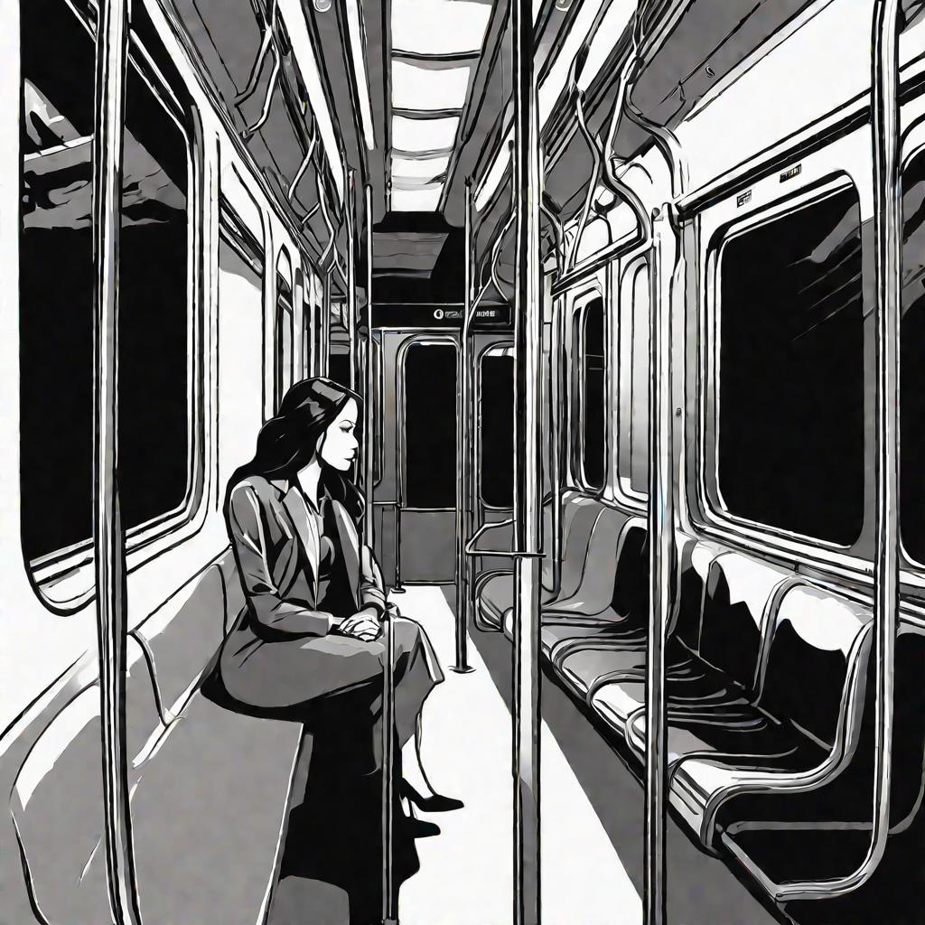 Мужчина пристально разглядывает девушку в вагоне метро