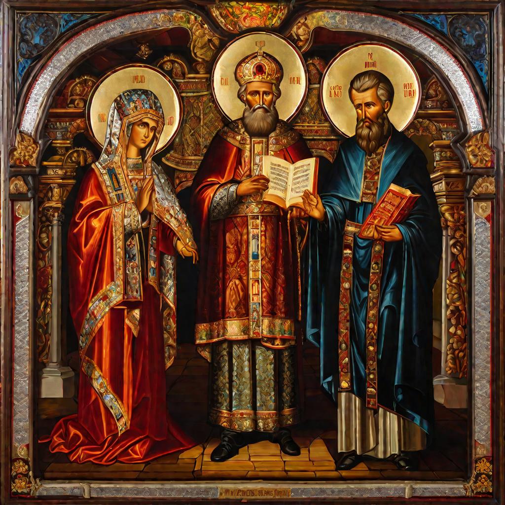 Икона святых Петра и Февронии