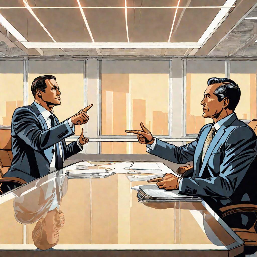 Спорящие мужчины в офисе