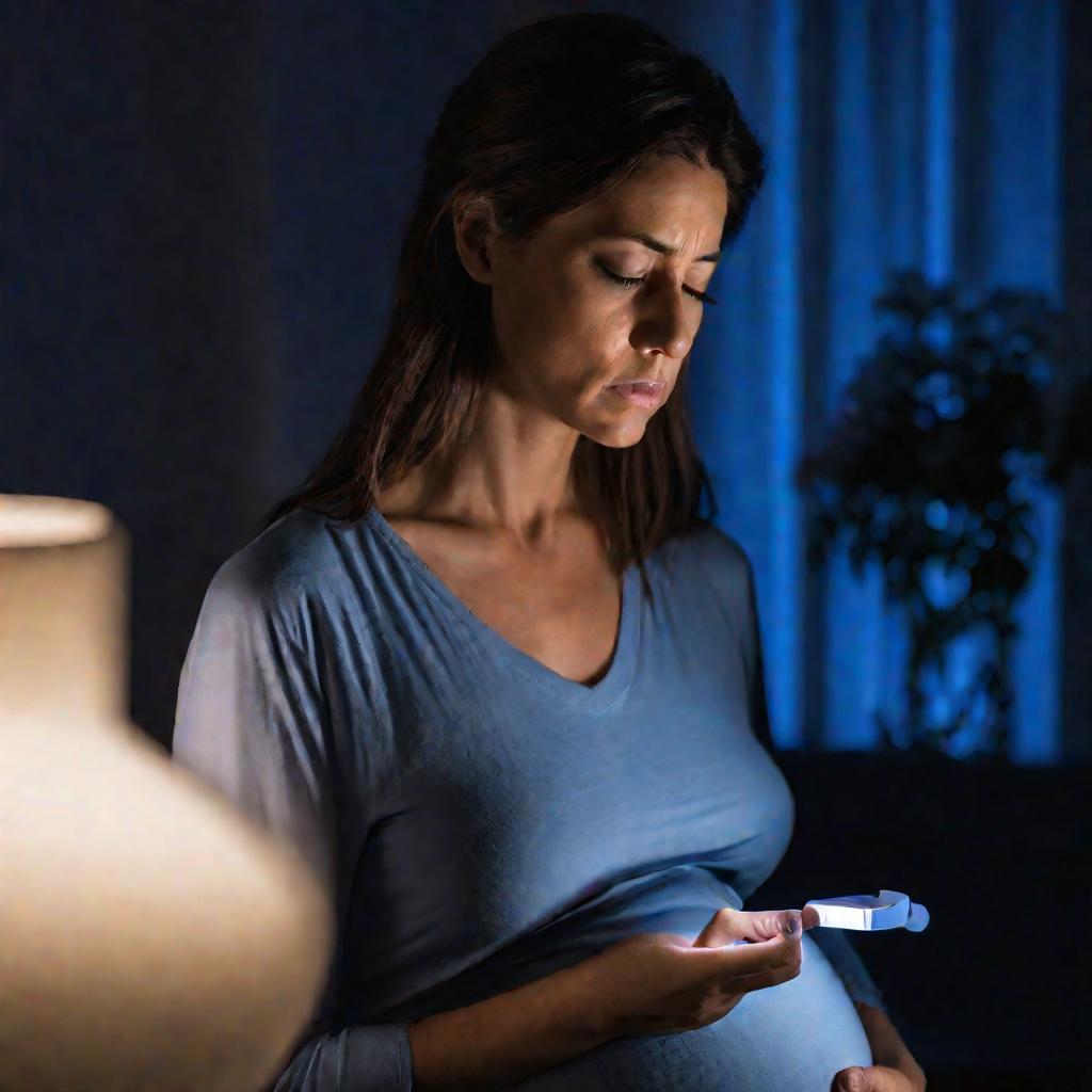 Женщина смотрит на тесты на беременность