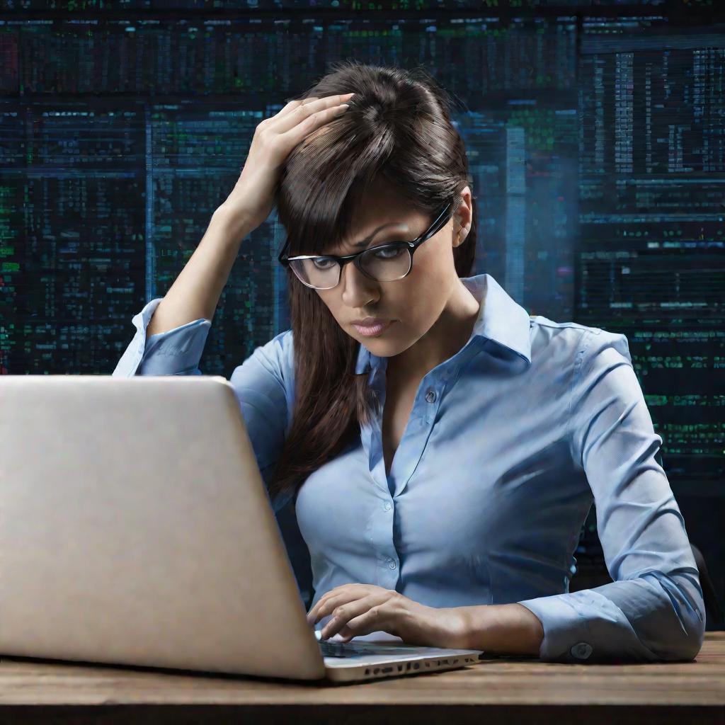 Женщина пишет код