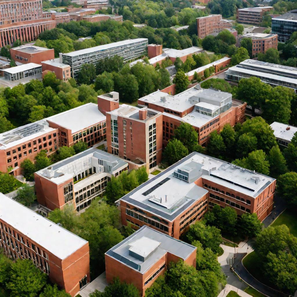 Панорамный вид городских корпусов колледжа