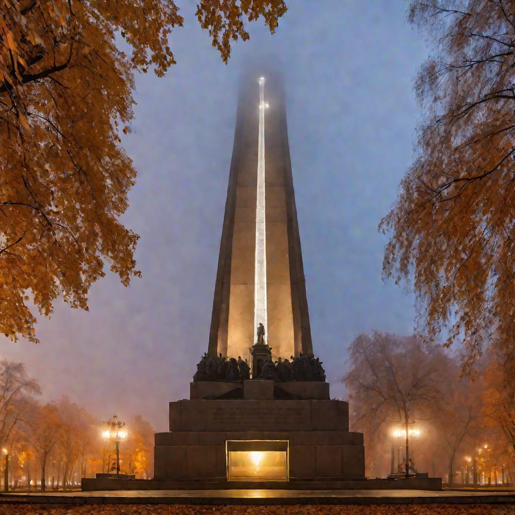 Памятник Жуковскому в тумане