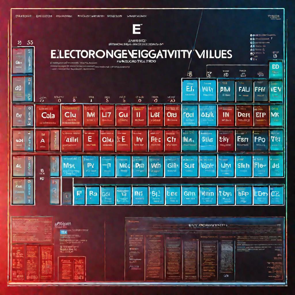 Цветовая схема электроотрицательности элементов