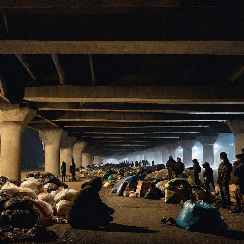 Бездомные под мостом