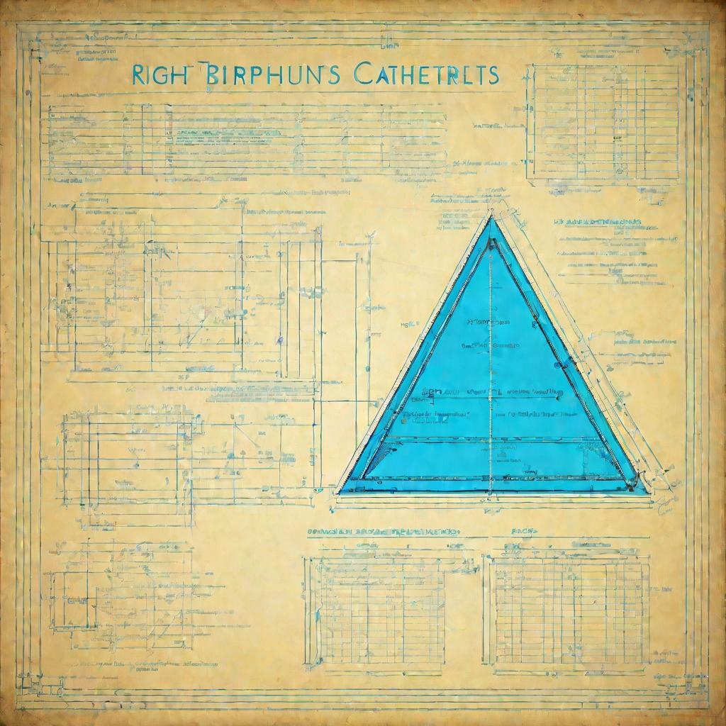 Синяя диаграмма с формулами теоремы Пифагора