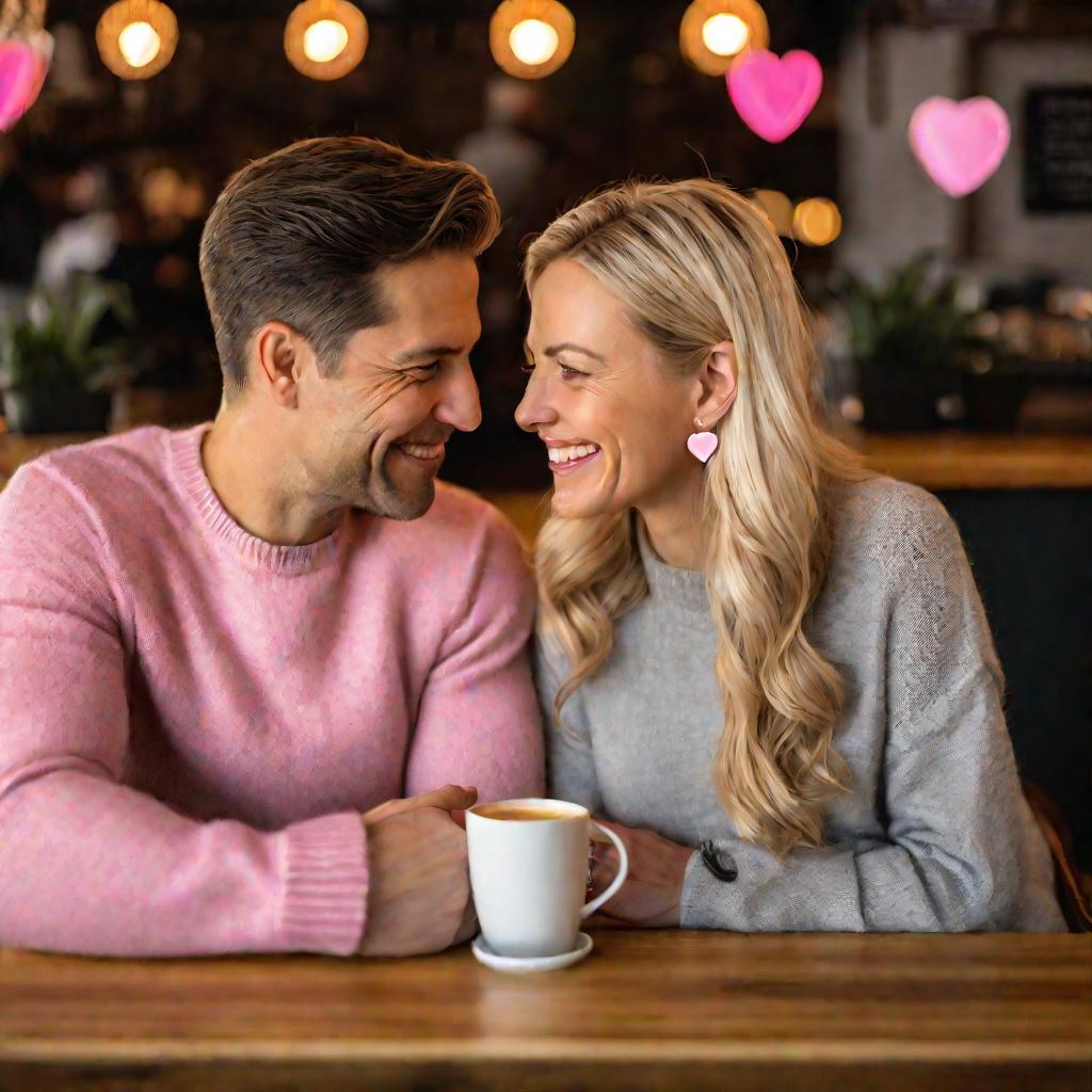 Портрет влюбленной пары в кафе