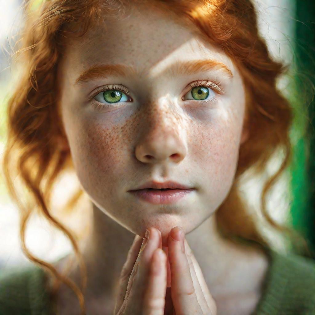 Девушка молится с надеждой
