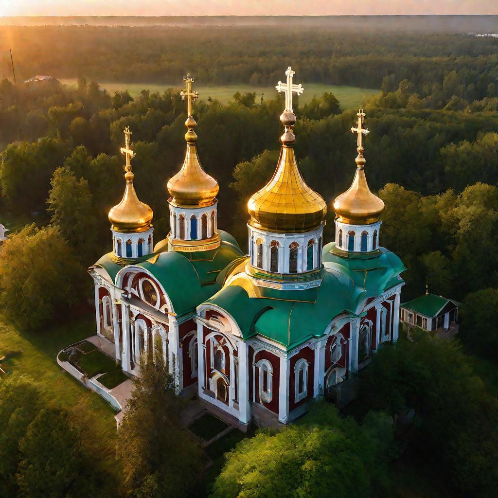 Православный храм на рассвете
