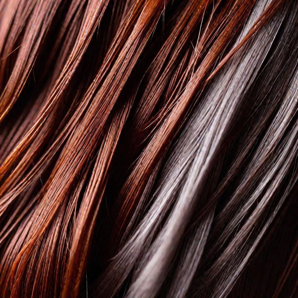 Окрашенные в каштановый цвет седые волосы