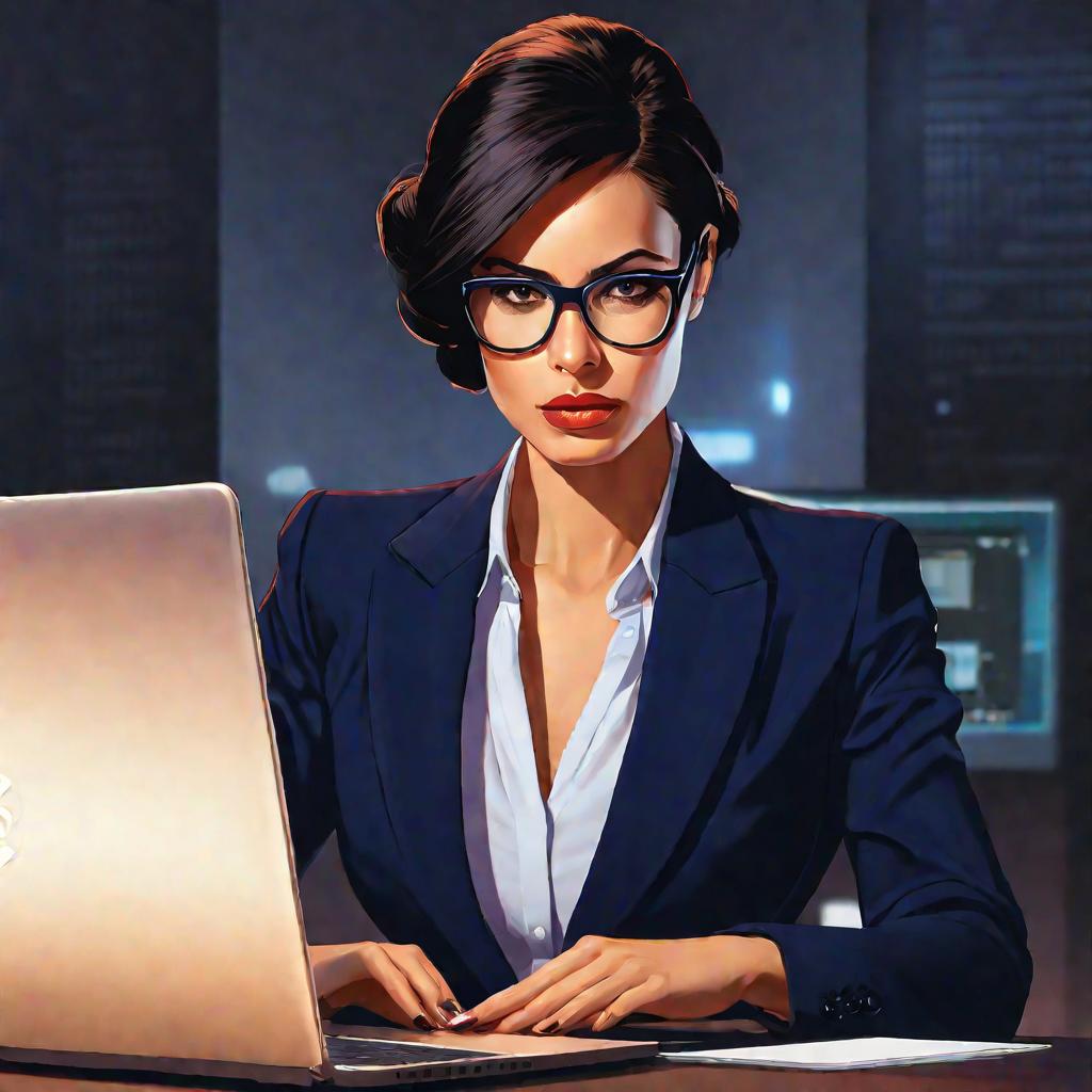 Женщина за компьютером