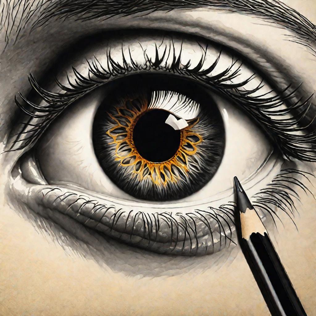 Глаз, нарисованный карандашом