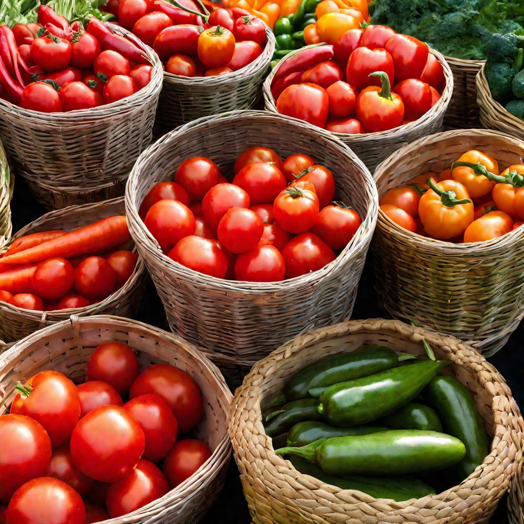 Свежие овощи на рынке