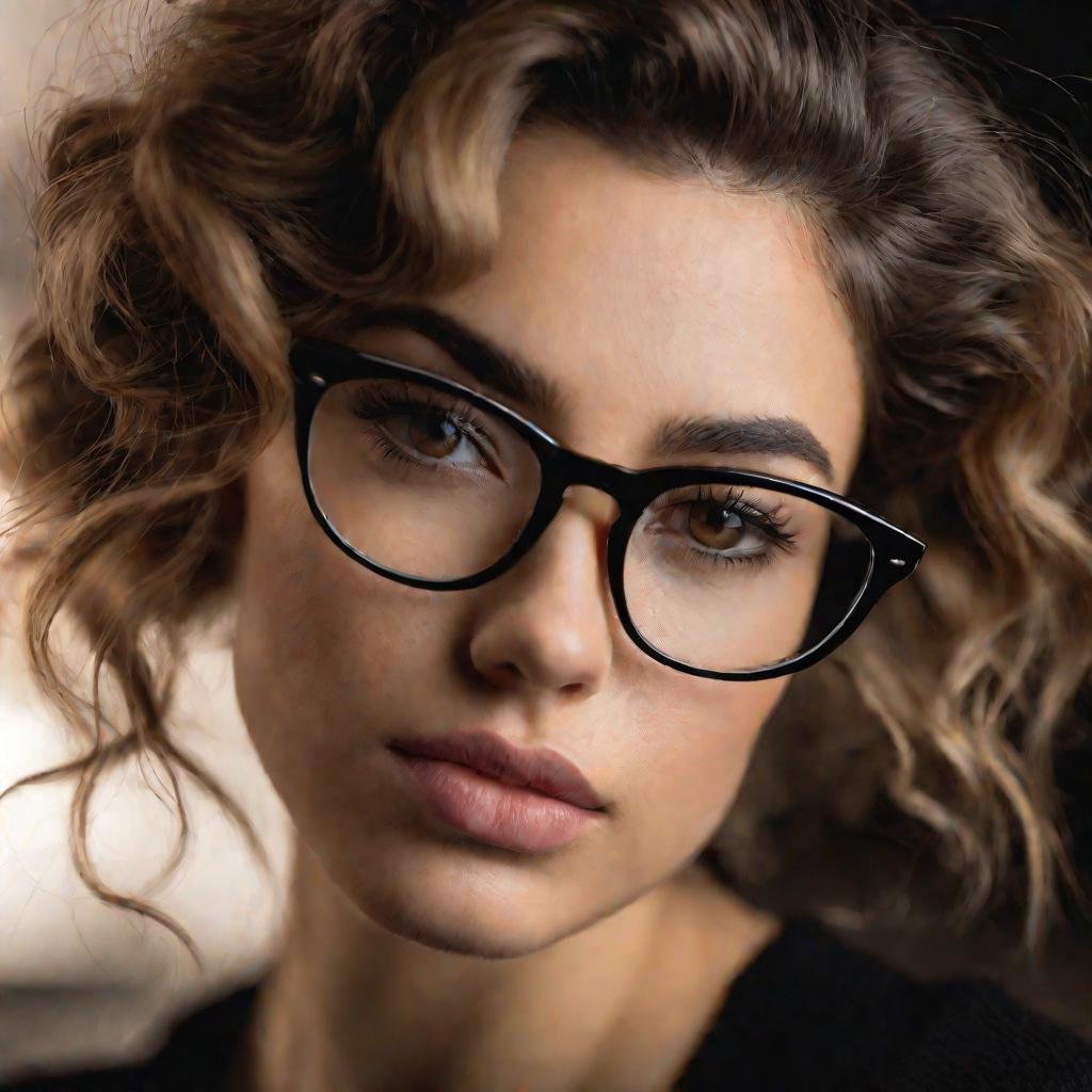 Портрет молодой женщины в очках