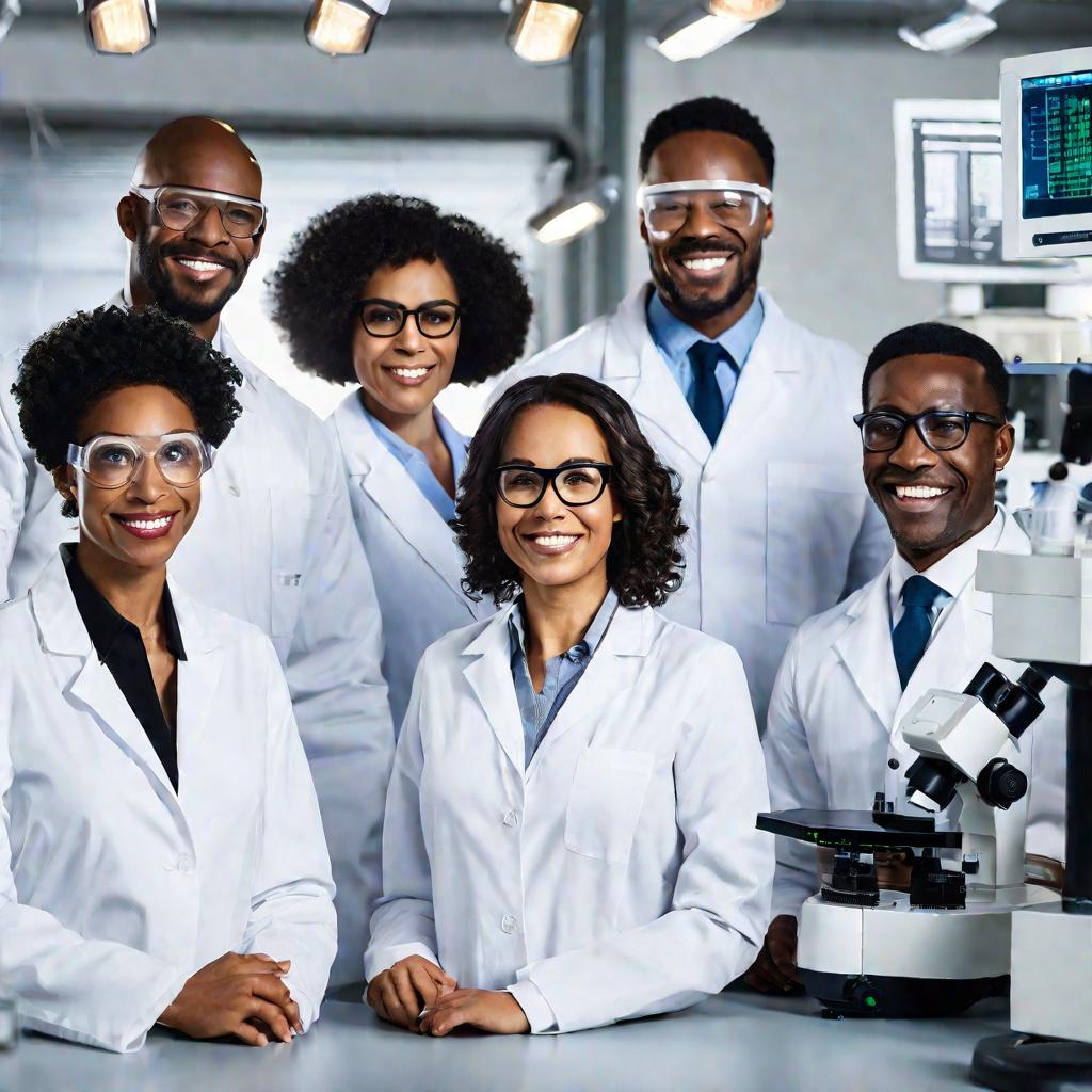 Группа ученых в лаборатории