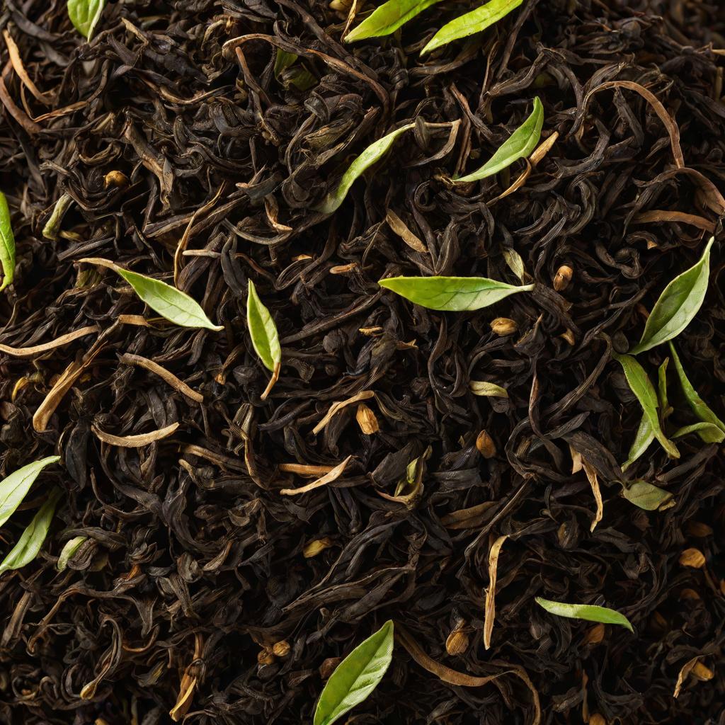Листья черного чая в куче