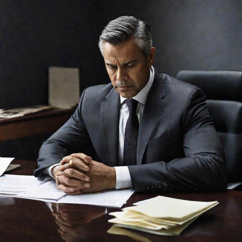 Портрет мужчины в костюме за рабочим столом