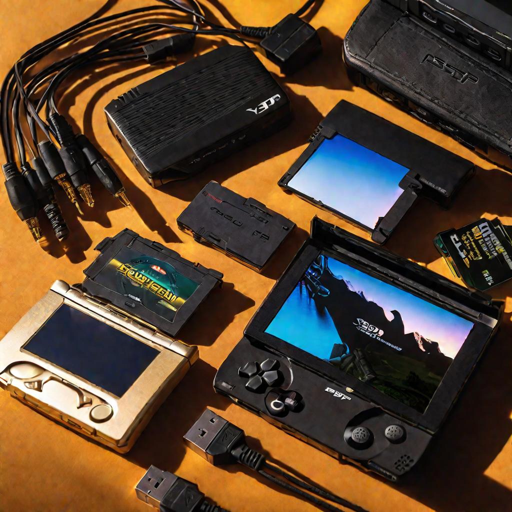 Модифицированная игровая консоль PSP с кастомной прошивкой и темой оформления