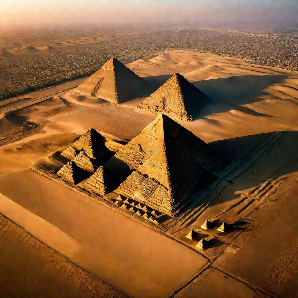 Пирамиды Гизы на рассвете