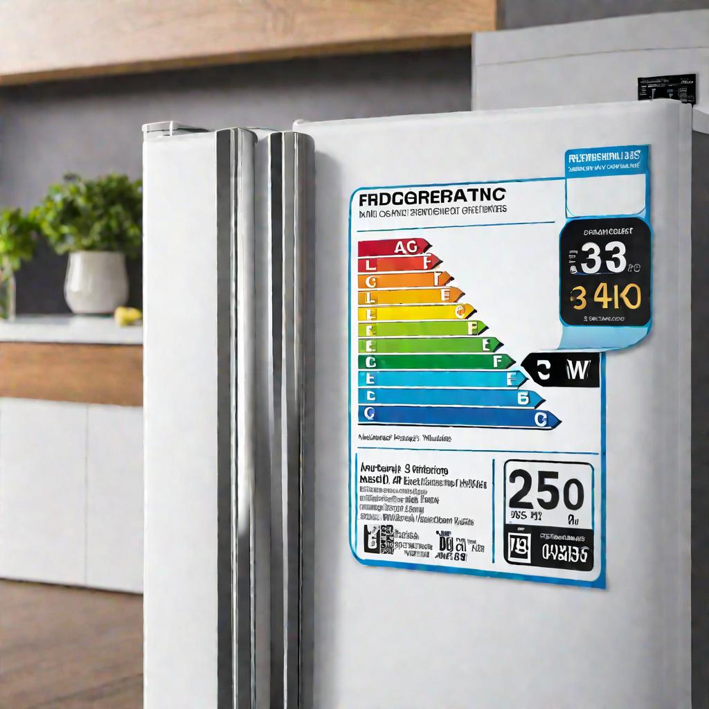 Энергоэффективная наклейка на холодильнике