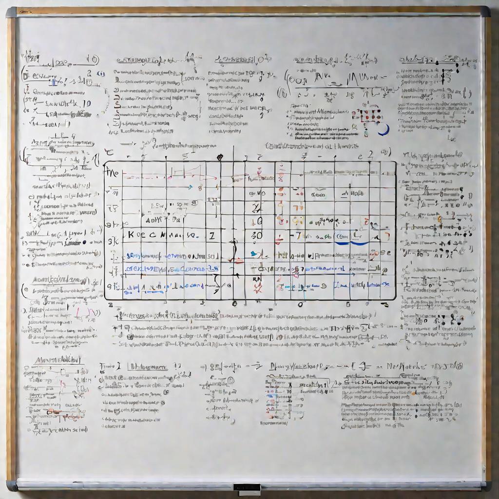 Фото математических формул на доске по матричному представлению графов