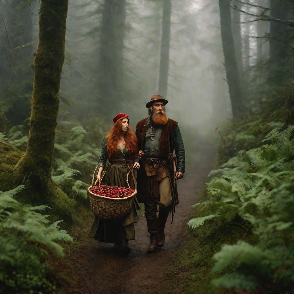 Собиратели ягод в лесу