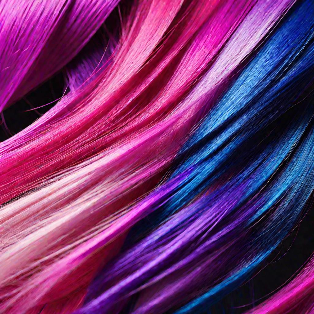 Пучок разноцветных прядей волос, покрашенных Велла.