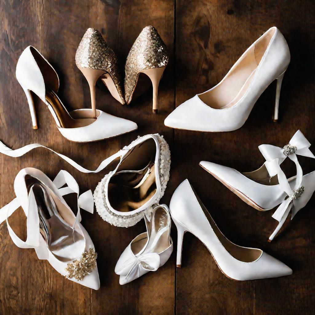 Разные модели свадебных туфель
