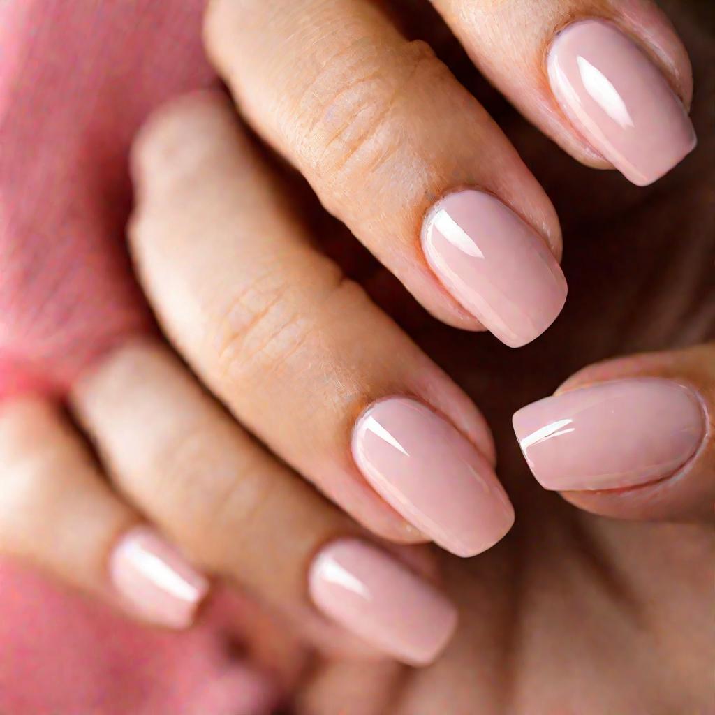 Женские руки с идеальным гель-лаковым маникюром розового цвета
