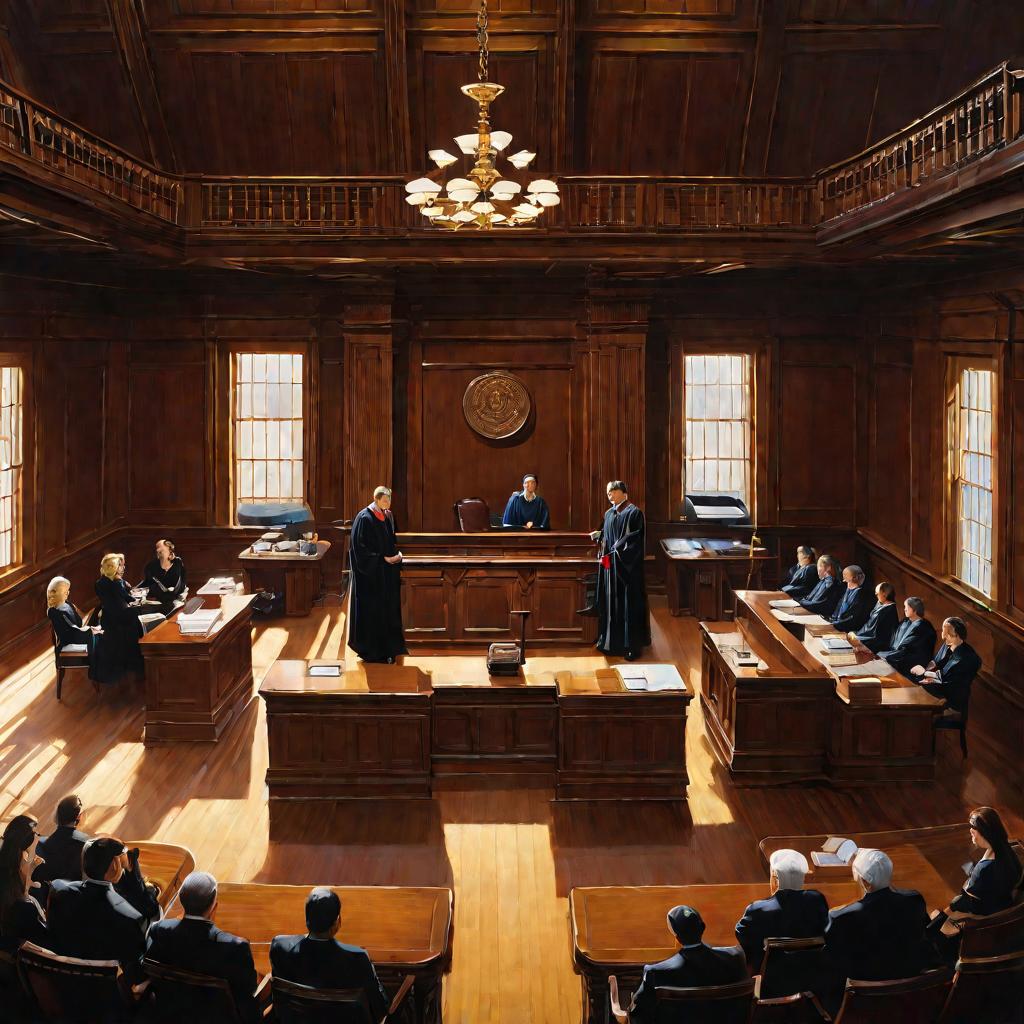Сцена развода в зале суда