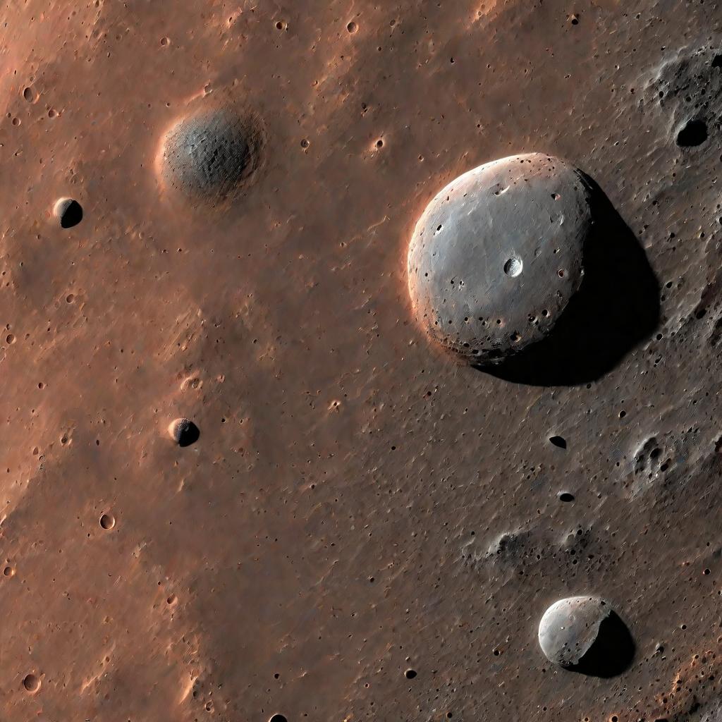 Поверхность Деймоса с валунами и мини-кратерами