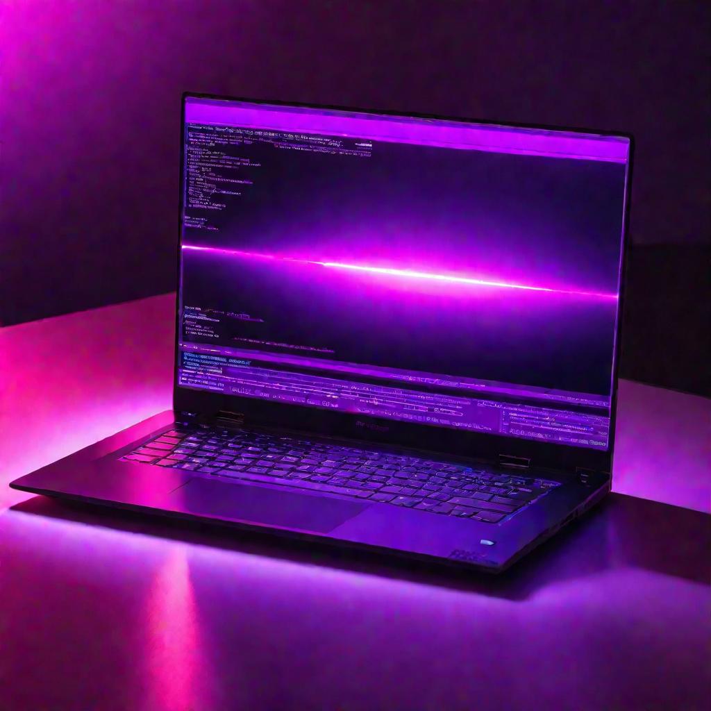 Ноутбук с командной строкой Windows