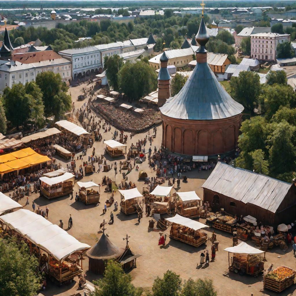 Новгородский торг в летний полдень