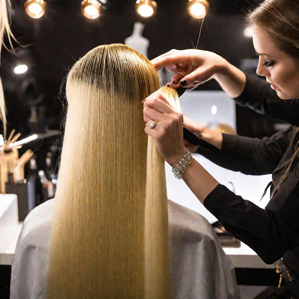 Наращивание волос в салоне красоты