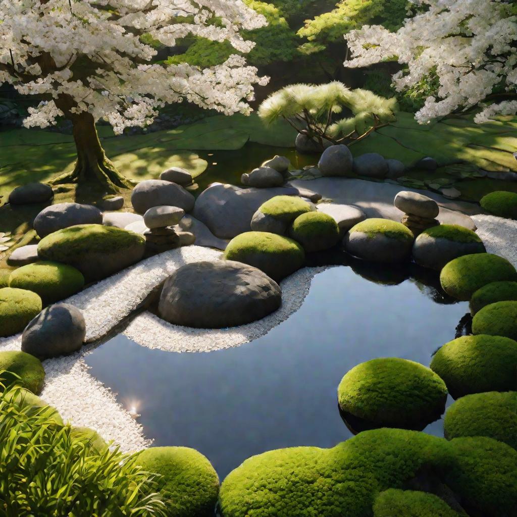 Японский сад камней для медитации