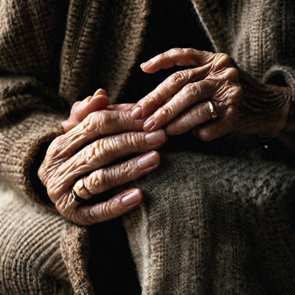 Старческий артроз кистей рук пожилой женщины