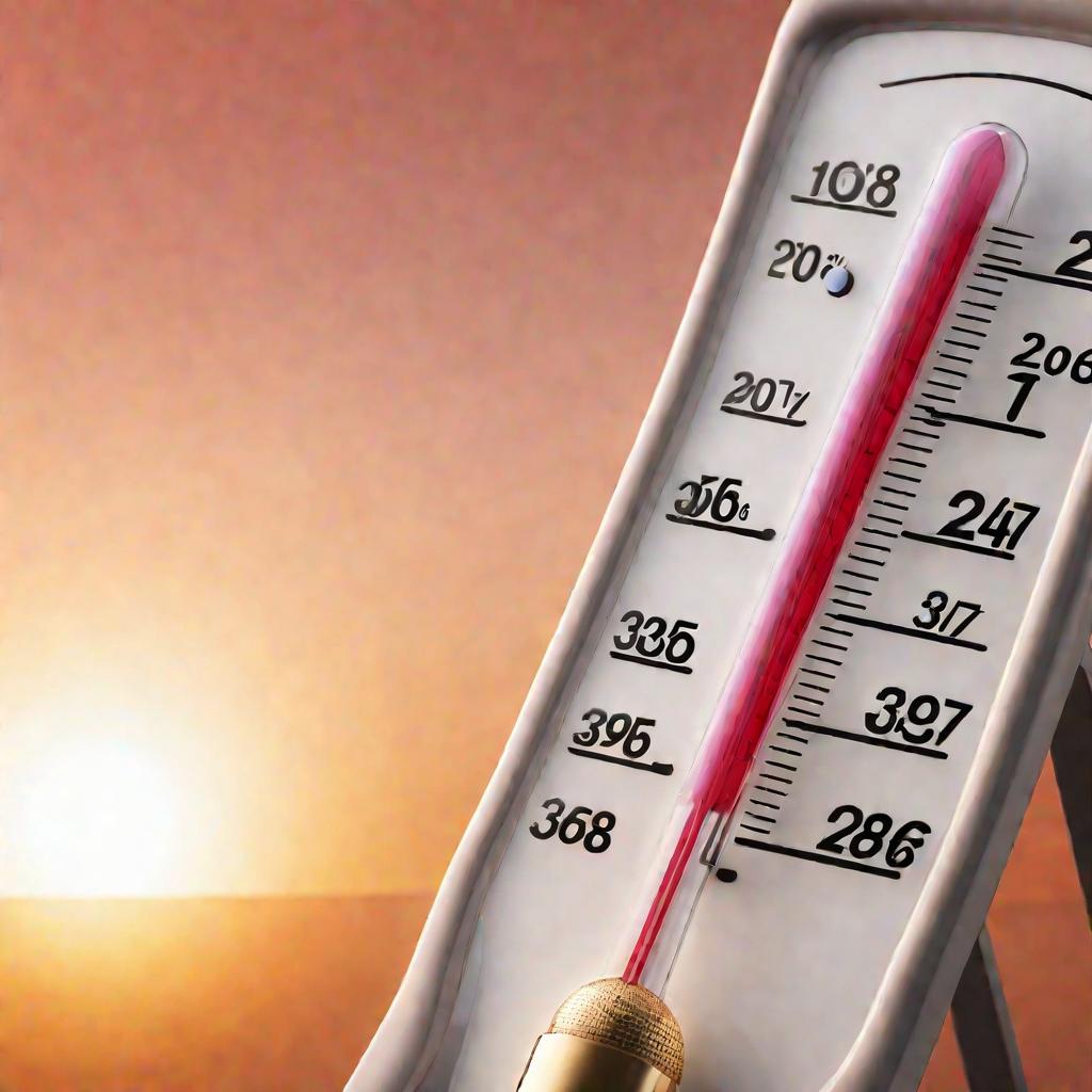 Термометр показывает 36,7 градусов Цельсия на фоне календаря для ведения графика базальной температуры в цикле