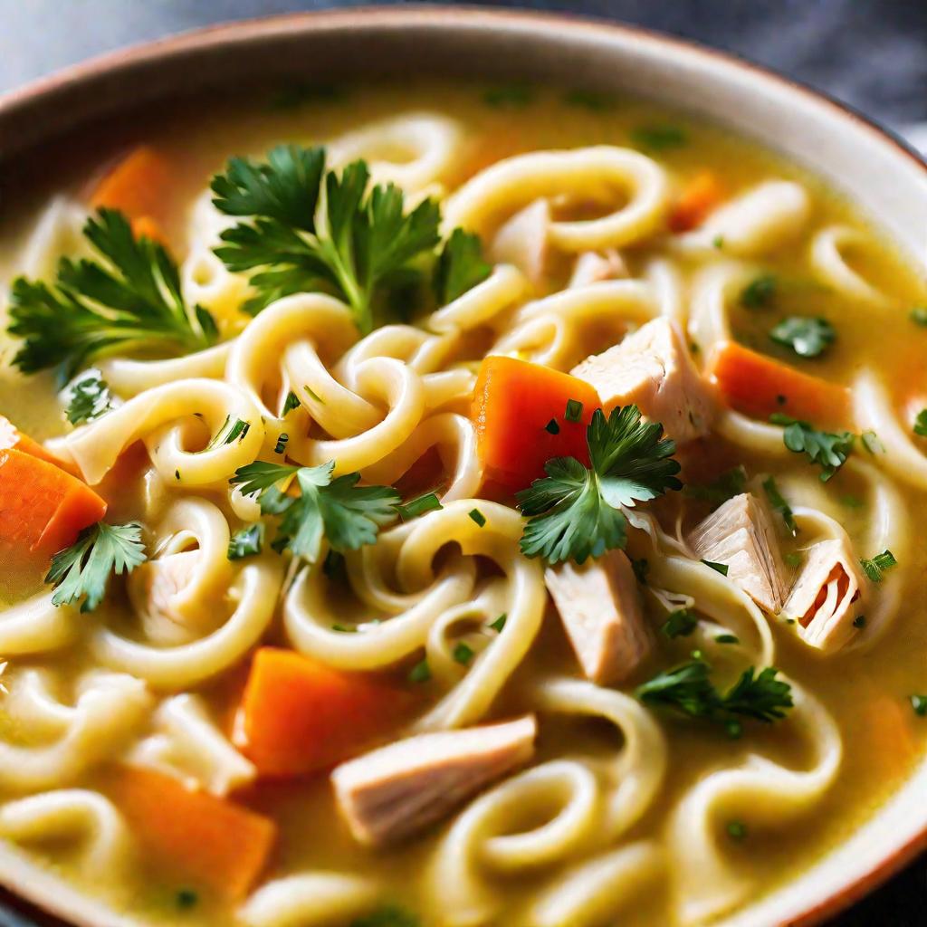 Тарелка супа с макаронами