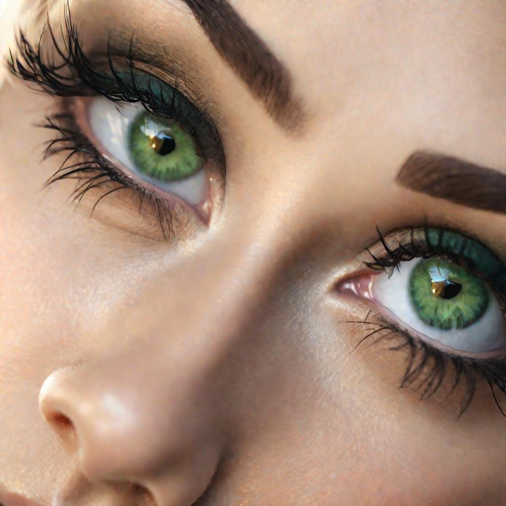 Зеленые глаза с черными стрелками