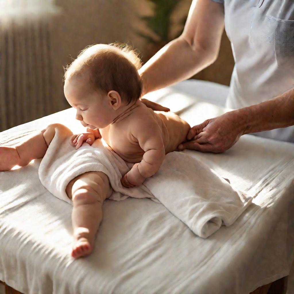 Массаж спины ребенка на массажном столе