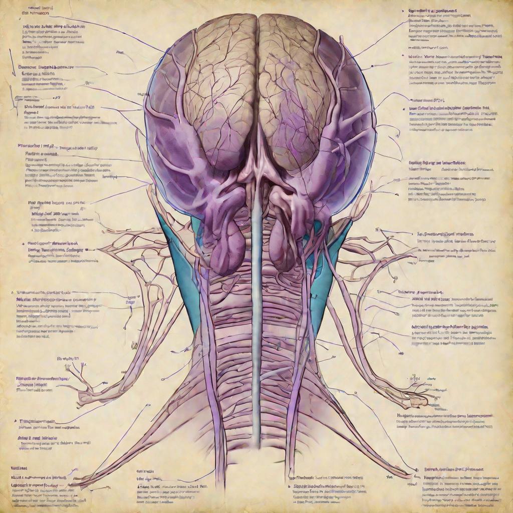 Рисунок анатомии продолговатого мозга