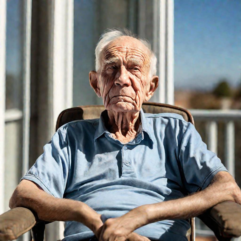 Пожилой мужчина с болью в спине из-за болезни почек