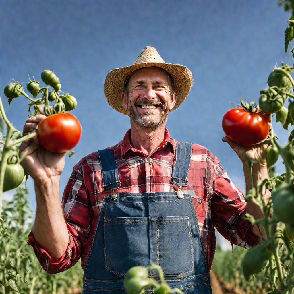 Фермер с томатом