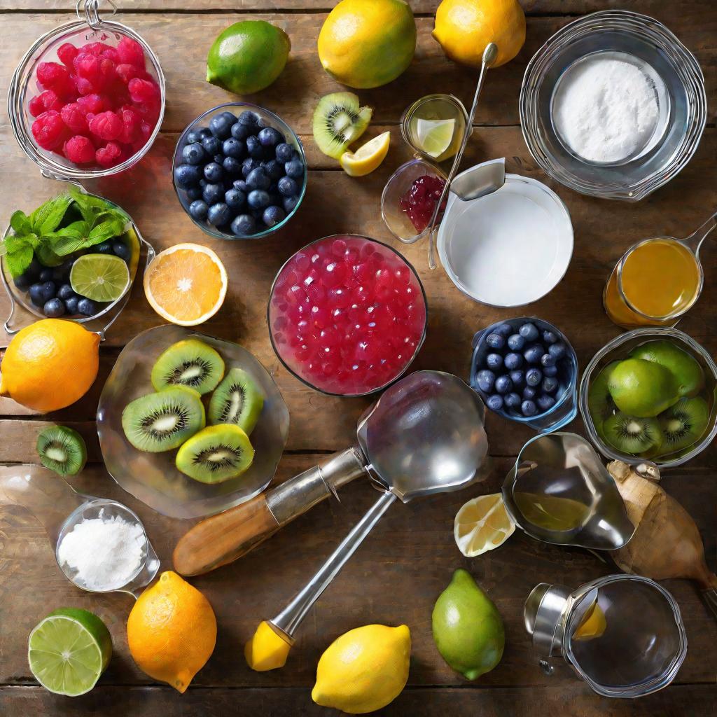 Ингредиенты для приготовления фруктового желе